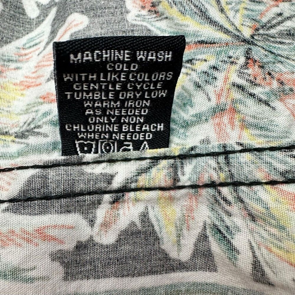 Hawaiian Shirt Mens Medium‎ Button Up Palm Trees Blue Green Black Tropical WXYZ - Picture 6 of 6